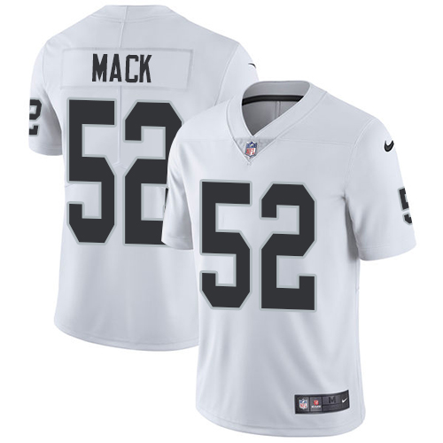 Nike Raiders #52 Khalil Mack White Men's Stitched NFL Vapor Untouchable Limited Jersey - Click Image to Close